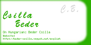 csilla beder business card